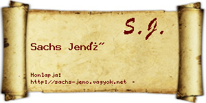 Sachs Jenő névjegykártya